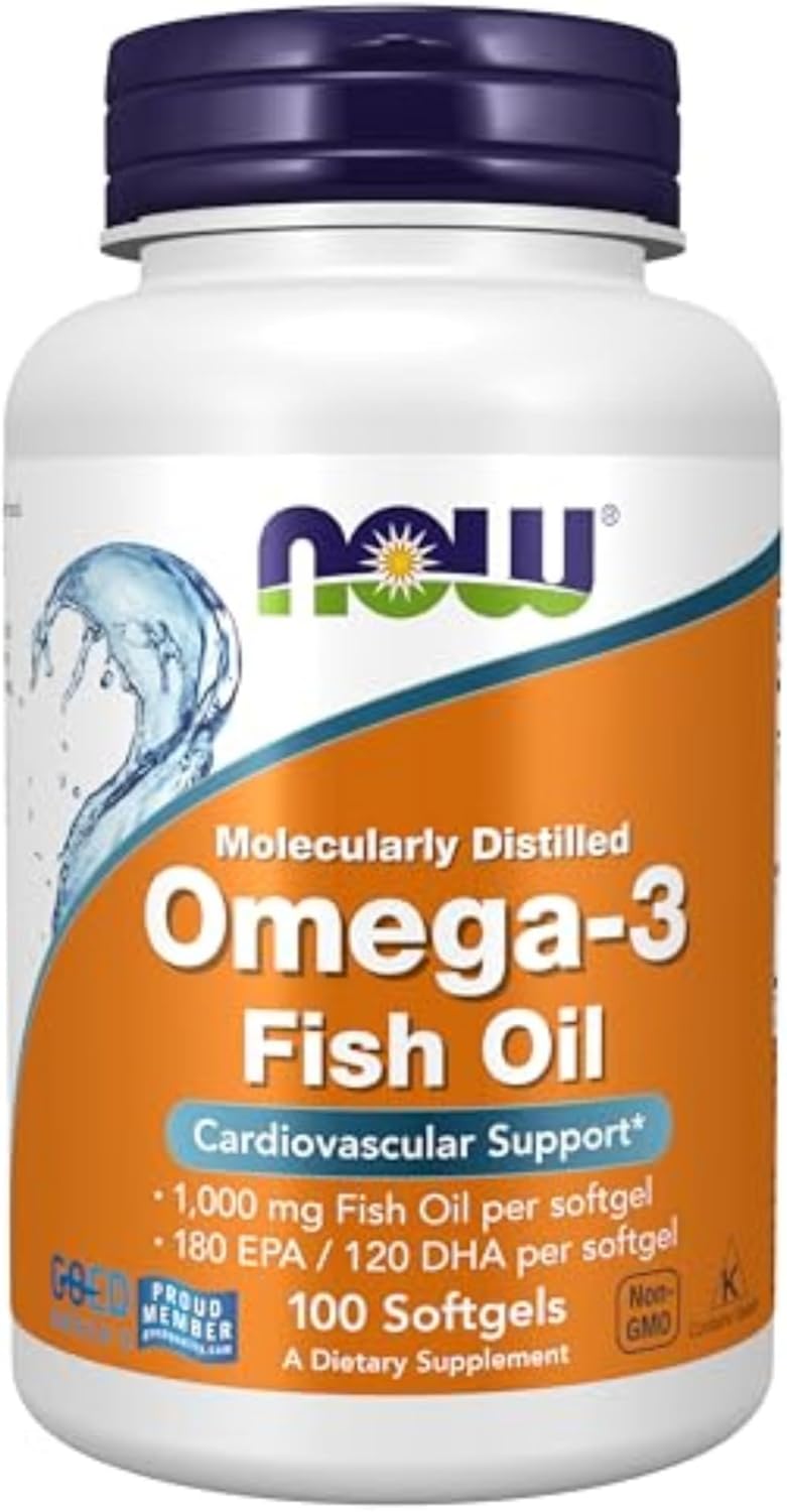 Suplemento Omega-3 100 Softgels de NOW Foods, Ácidos Grasos Esenciales