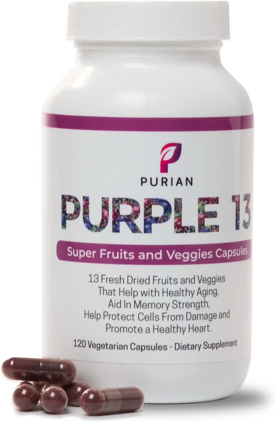 Suplemento de Frutas y Verduras PURIAN, 120 Cápsulas Veg.