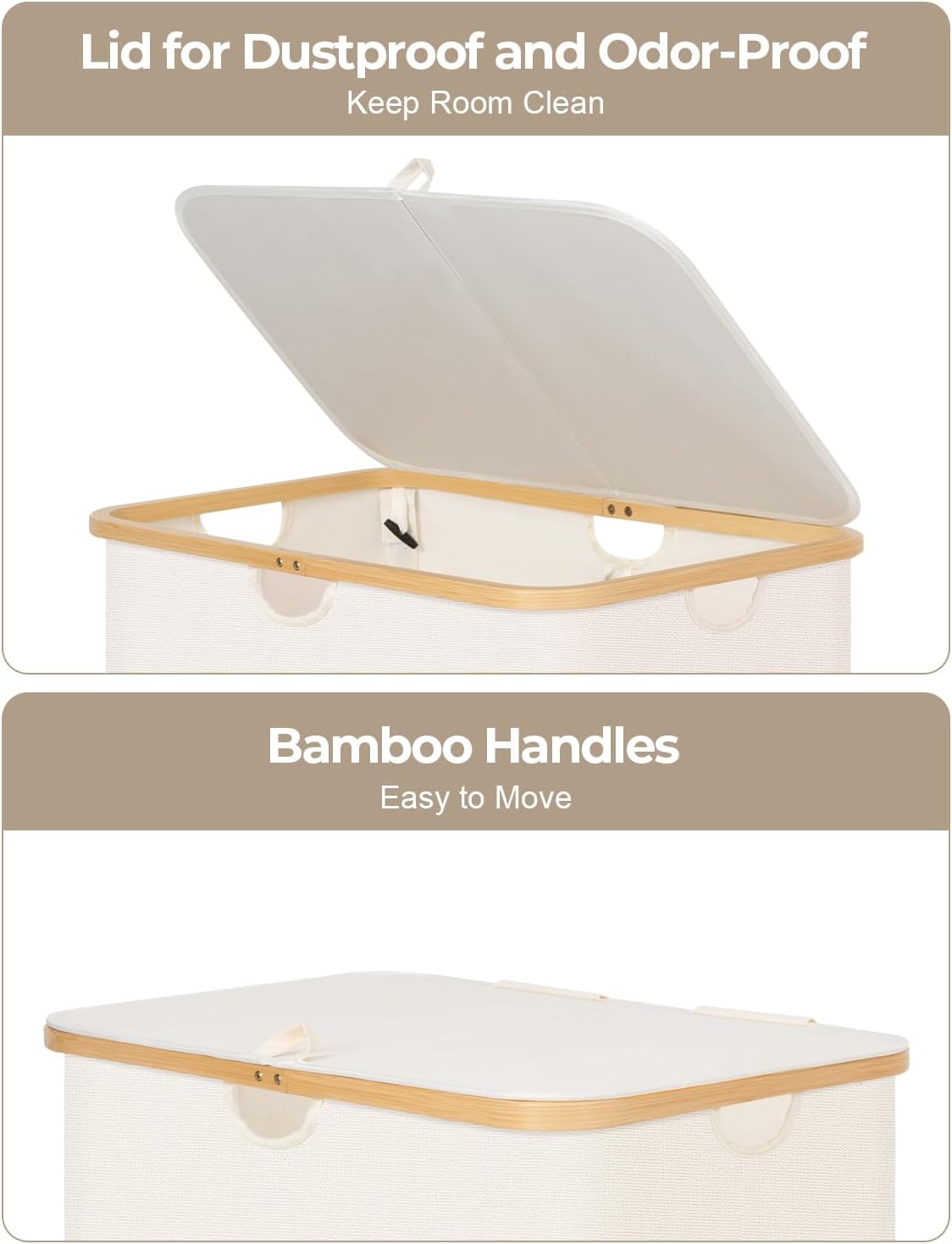 Cesta de Ropa Grande StorageWorks con Tapa y 2 Bolsas Extraíbles