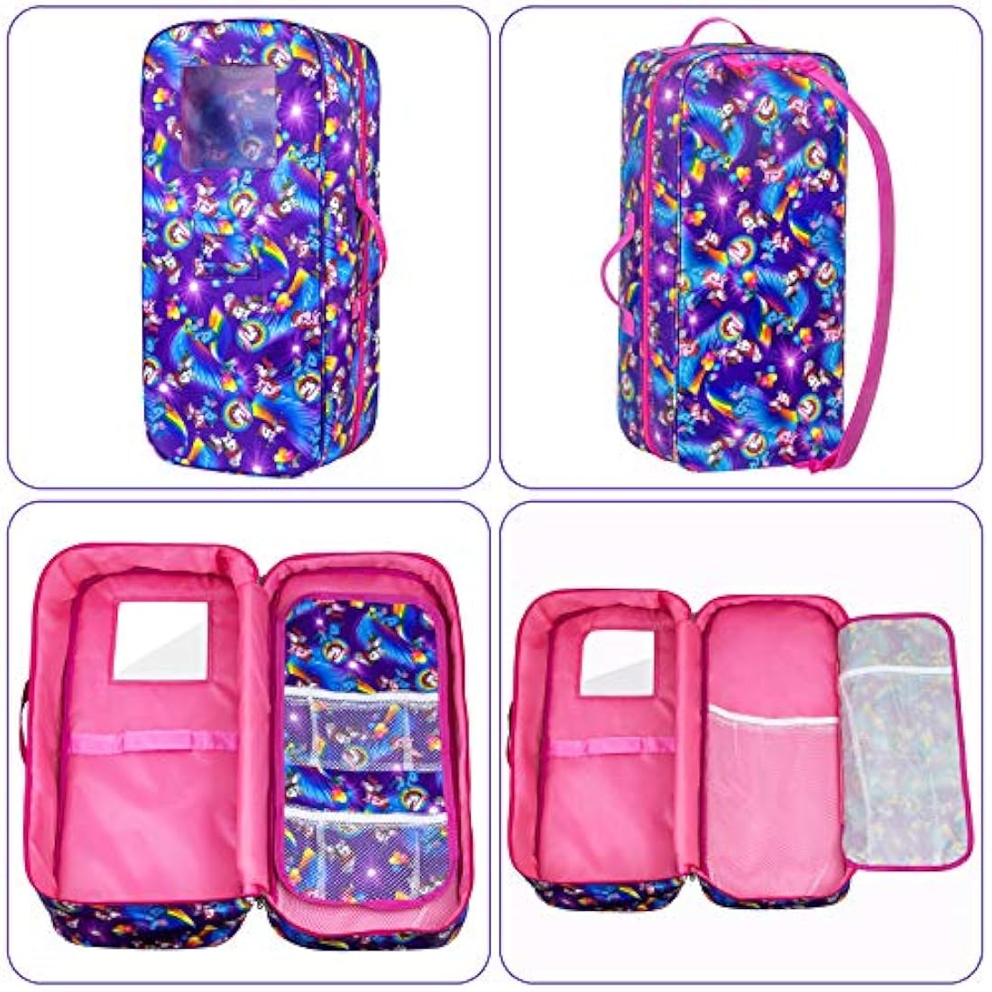 Bolsa de viaje para muñecas de unicornio.