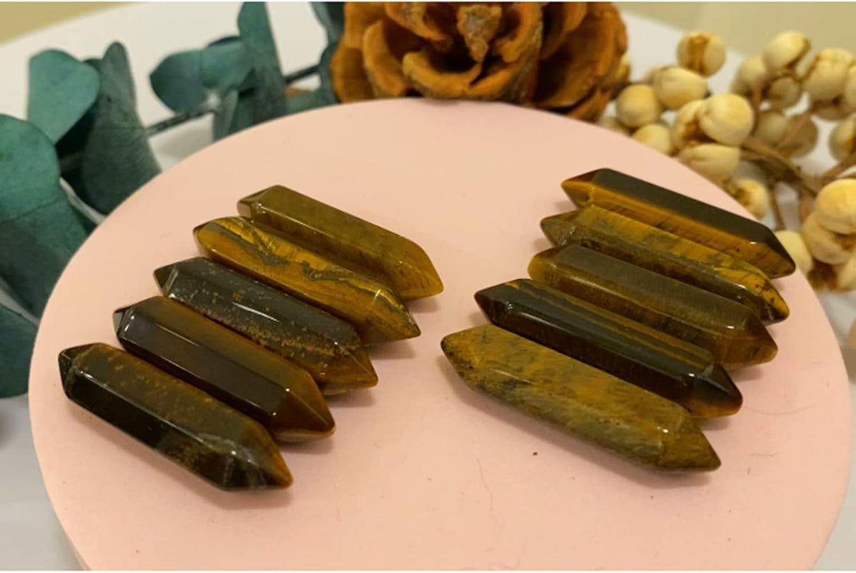 Varitas de Cristales de Ojo de Tigre para Meditación y Reiki
