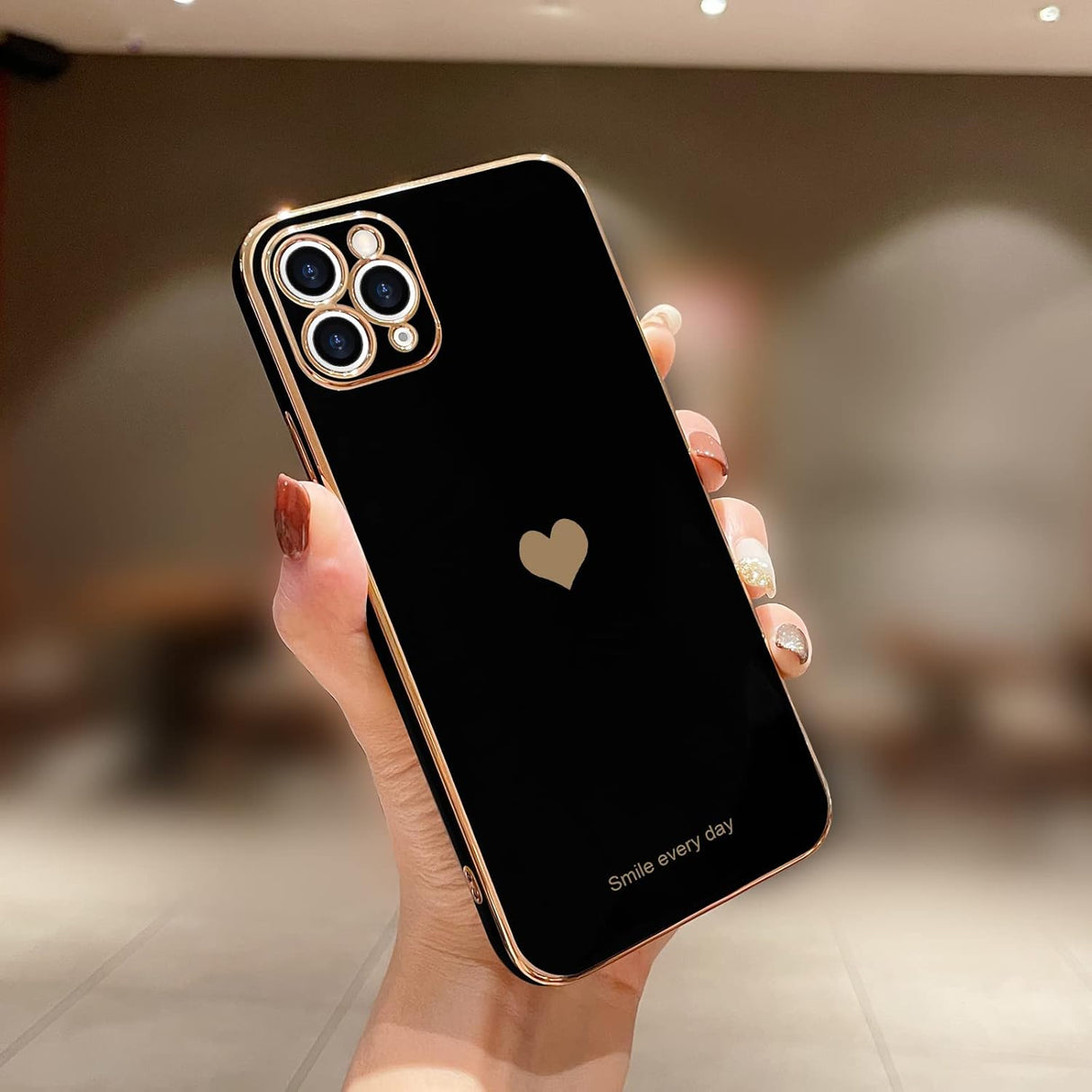 Teageo Funda para iPhone 11 Pro para niñas y mujeres, bonita funda de silicona a prueba de golpes para iPhone 11 Pro, color negro