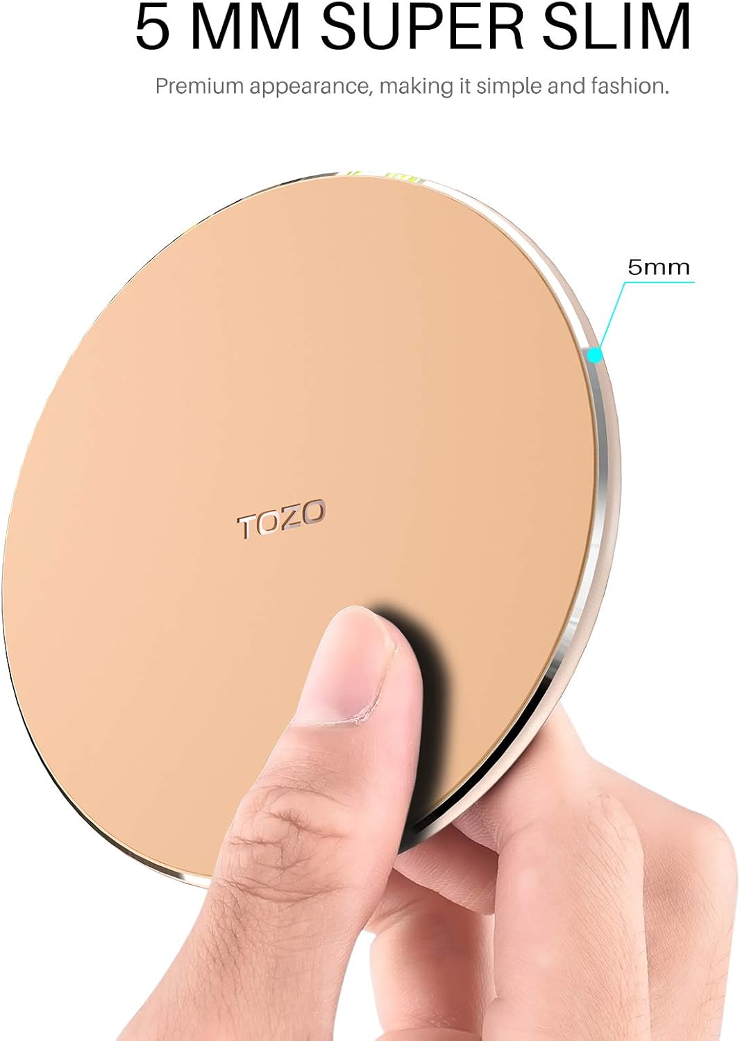 Cargador inalámbrico W1 de 10 W de aviación dorado