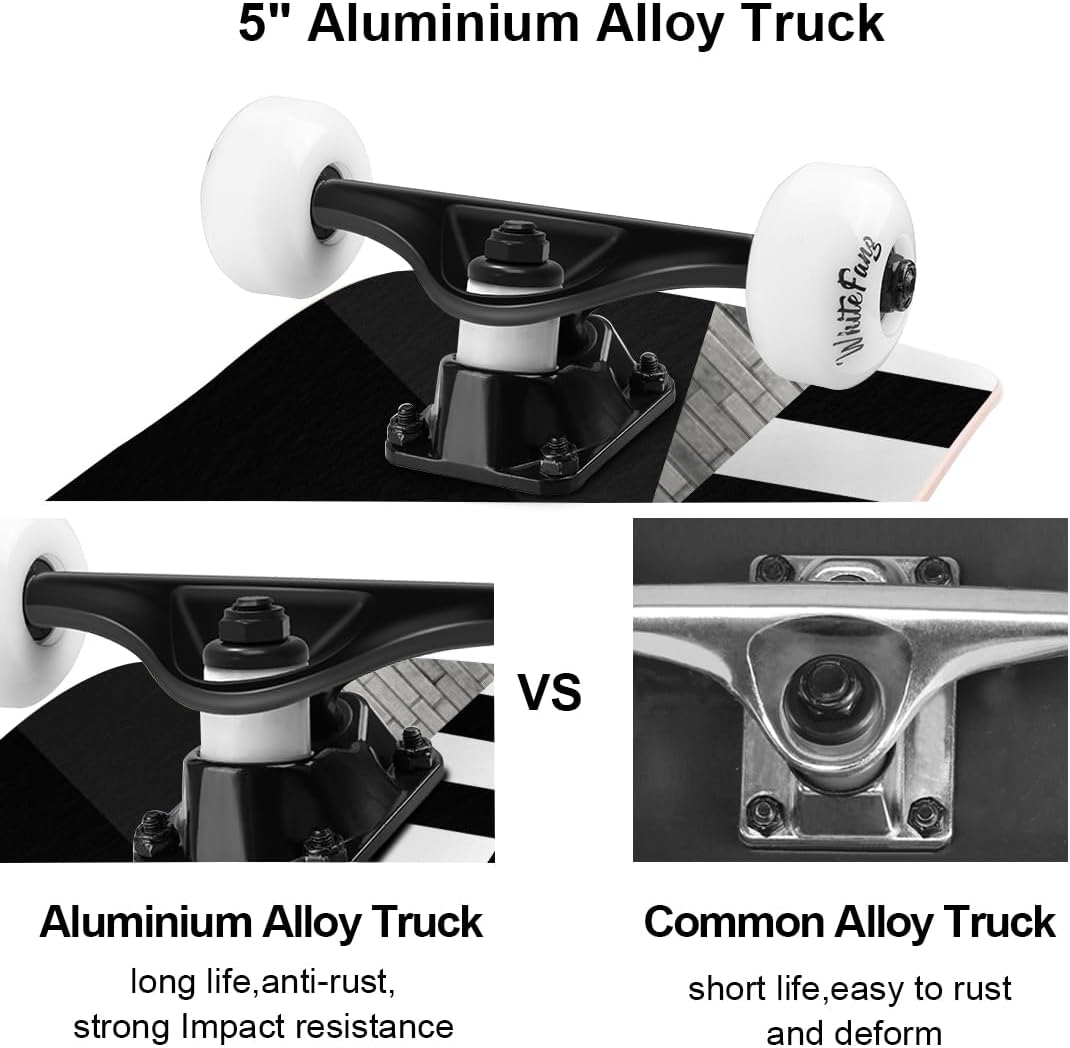 Patineta Completa 31 x 7.88, 7 Capas de Arce, Doble Kick