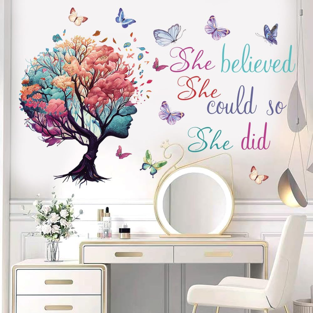 Vinilo Decorativo She Believed She Could - Inspirador Murales