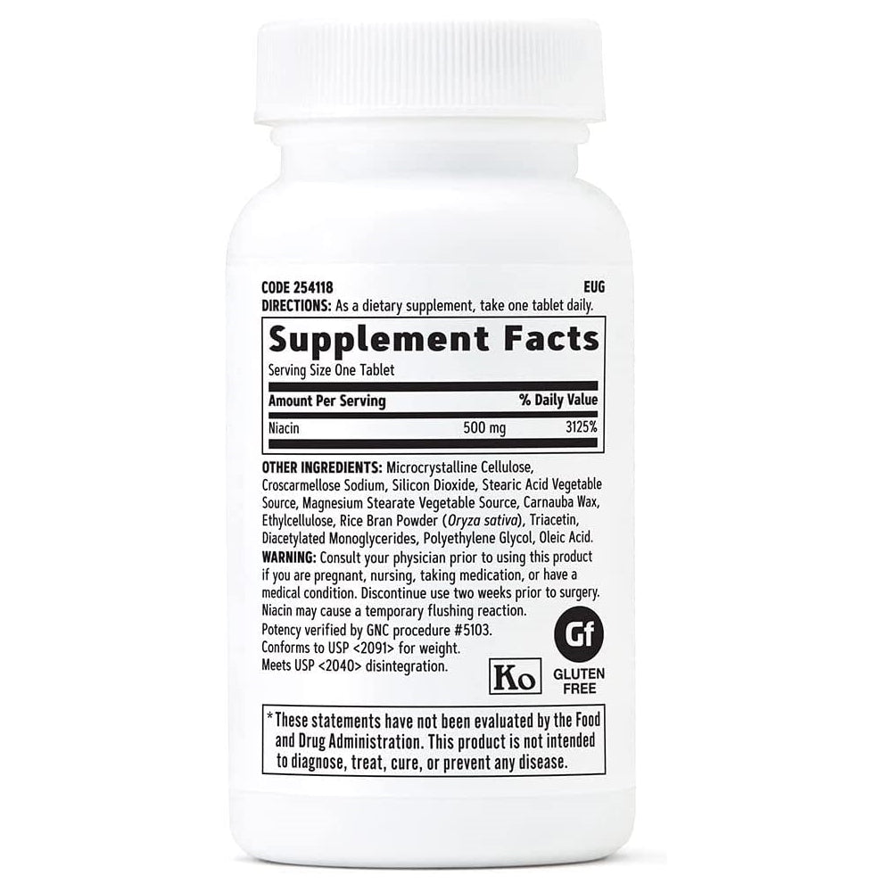 Suplementos GNC Niacina 500 mg 100 tab
