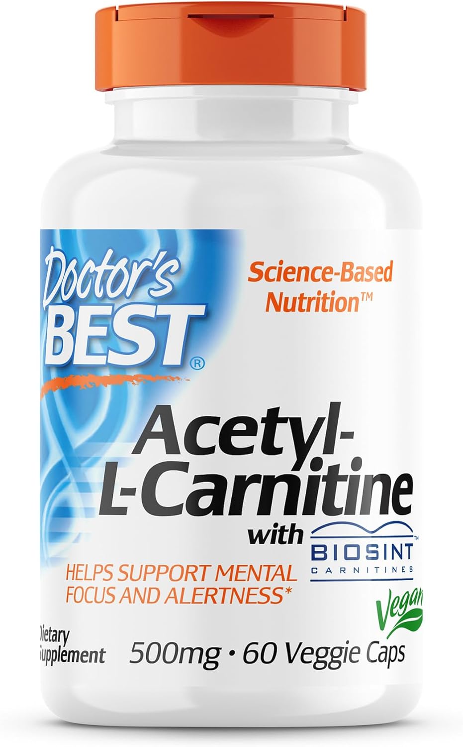 Acetil L-Carnitina, Doctor's Best, Energía y Memoria, 500 mg