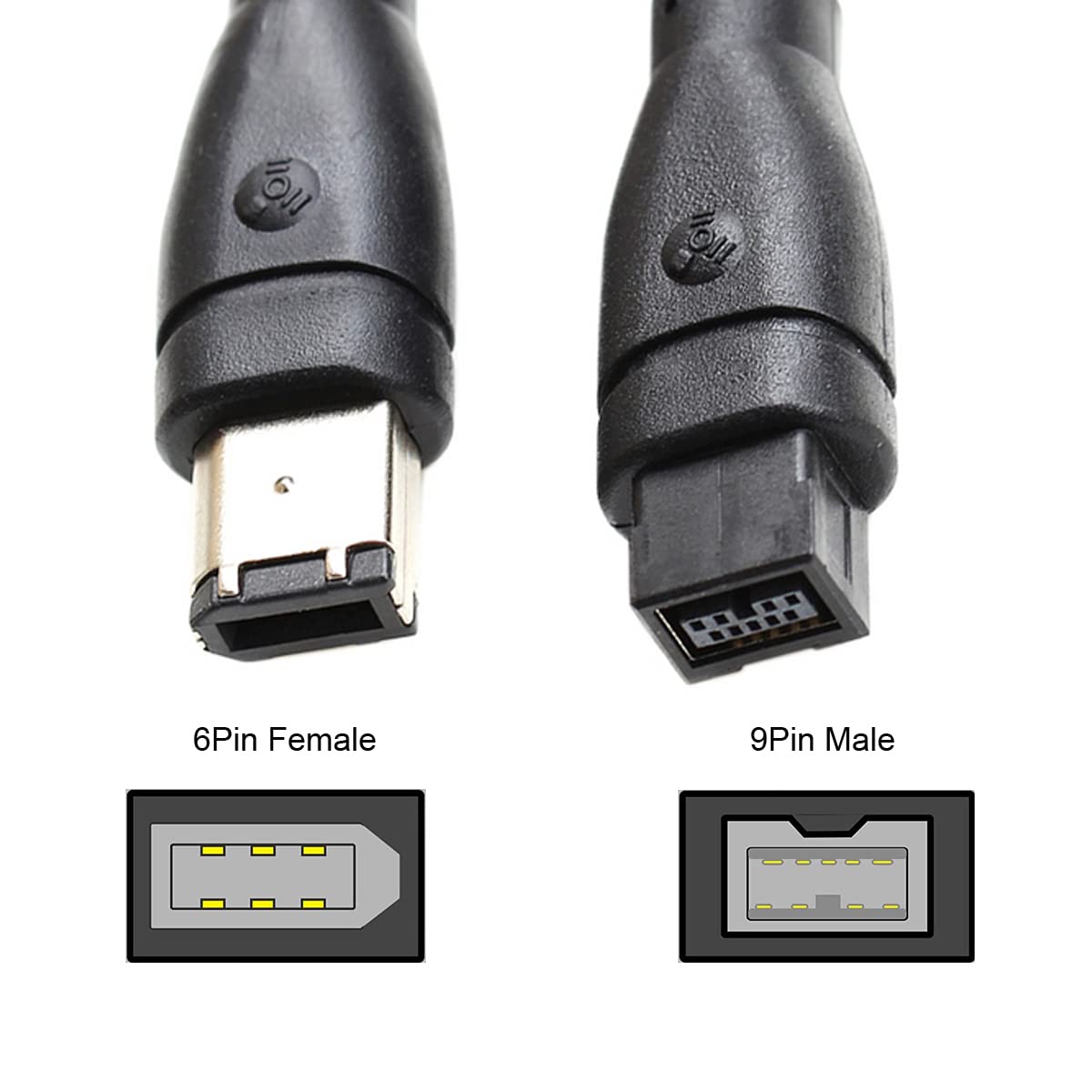 Cable FireWire 800 a 400 9p a 6p Cable de captura 5.9 ft