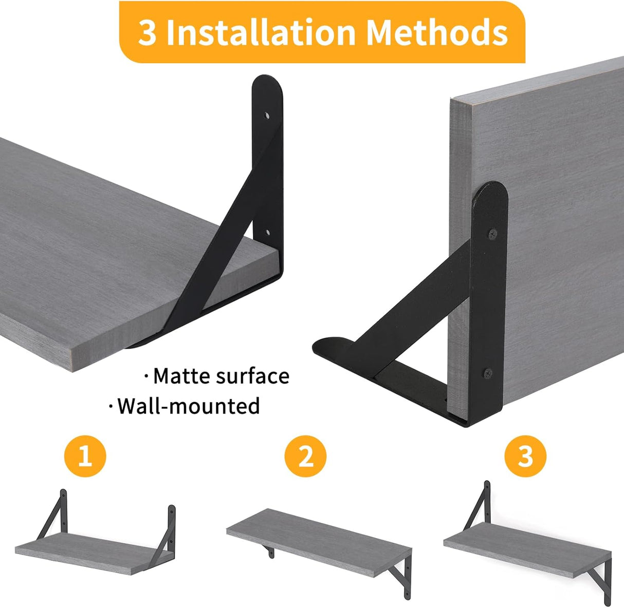 Estantes Flotantes YGEOMER, Madera, 4 Piezas, Decoración Hogar