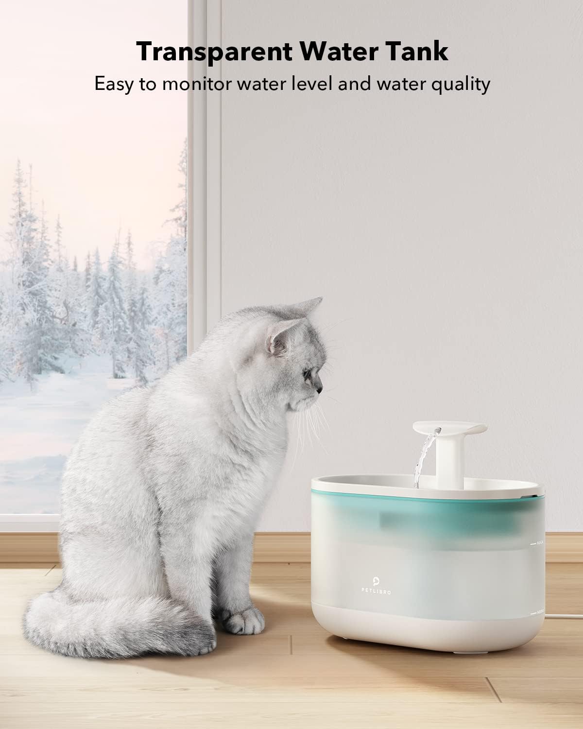 Fuente de agua ultra silenciosa para gatos PLWF002 PETLIBRO