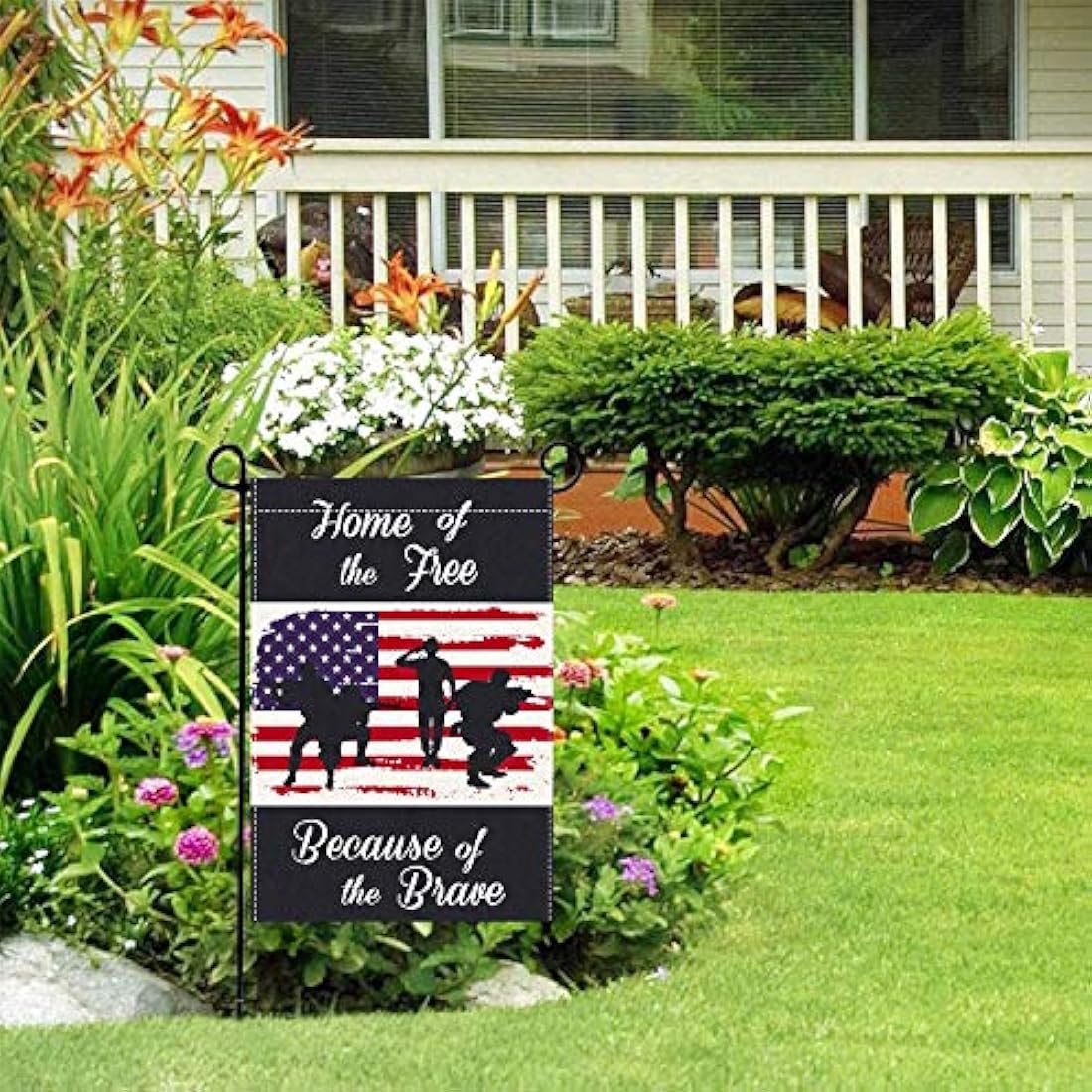 Gz party Patriotic Soldier Garden Flag 4 de julio Día