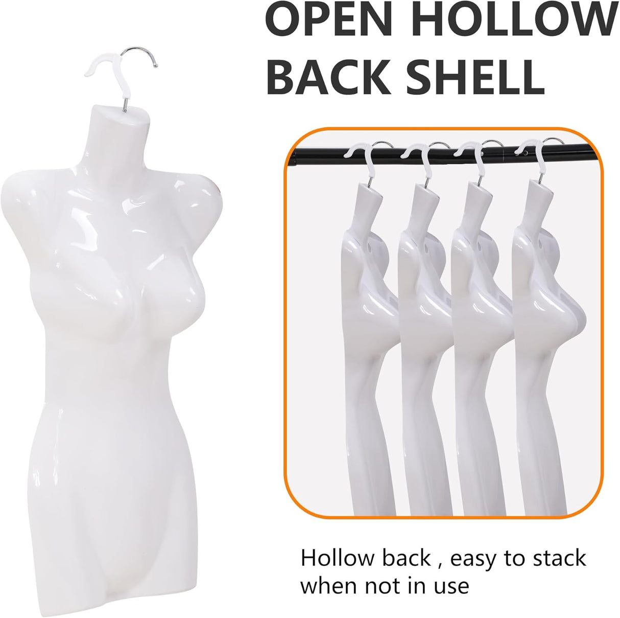 Maniquí Torso 4PCS, para exhibición, 27 pulgadas, con gancho.