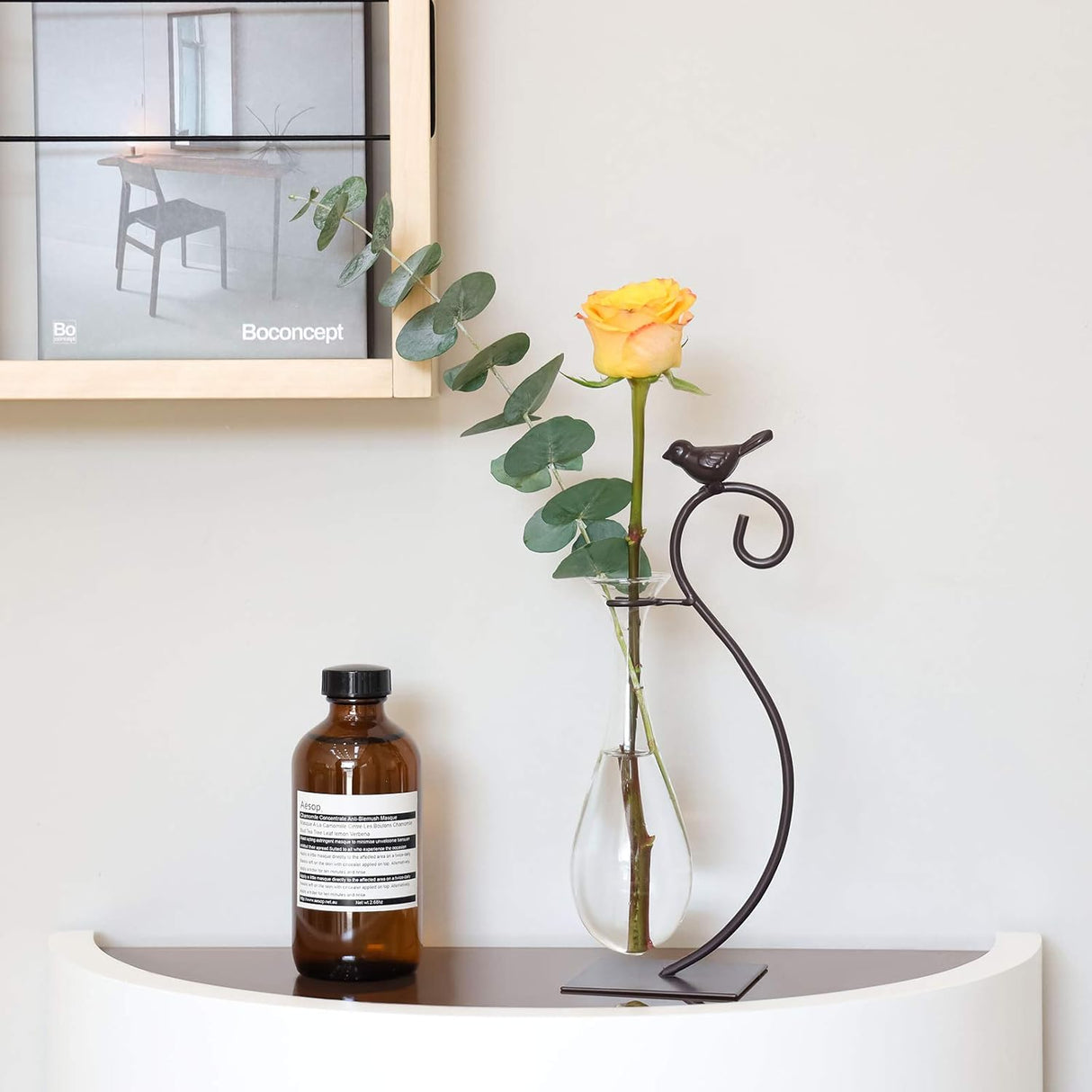 Marbrasse - Jarrón hidropónico de cristal de sobremesa