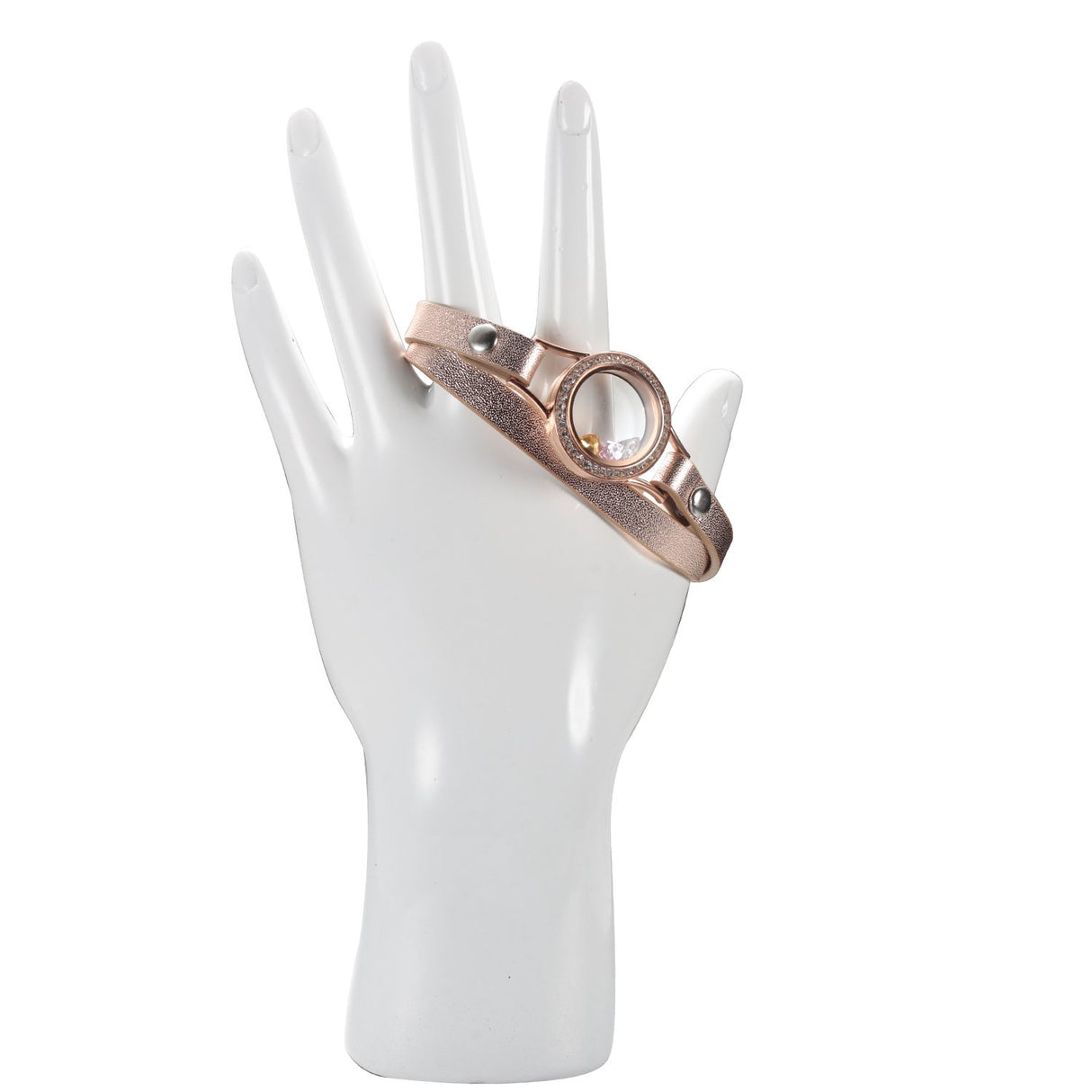 EVERLEAD Pulsera de cuero de doble envoltura en Acero