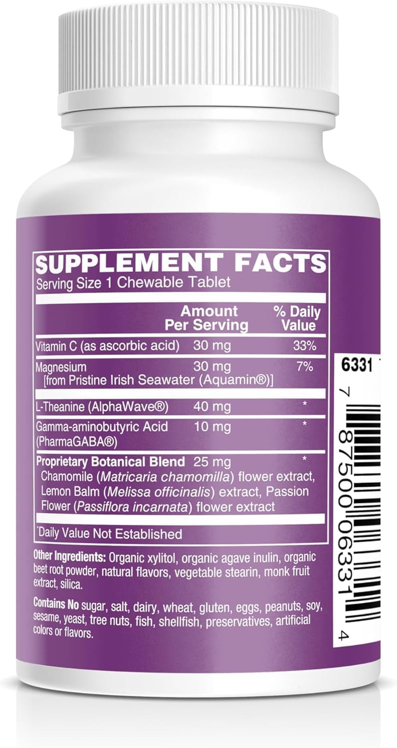 Kids Magnesium Chewables - Sin Azúcar, Sin Melatonina, Apoyo y Concentración