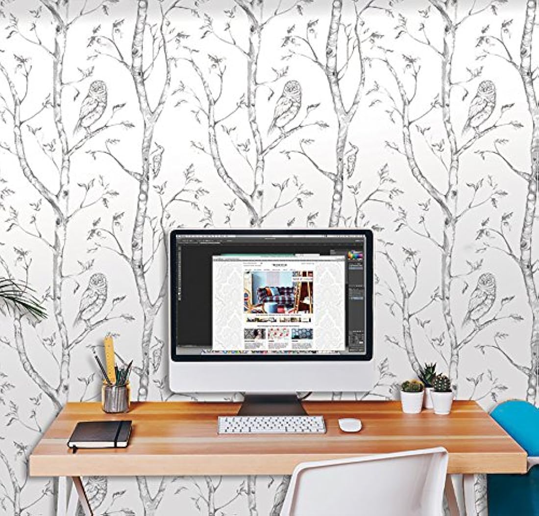 Papel tapiz adhesivo con diseño de bosque