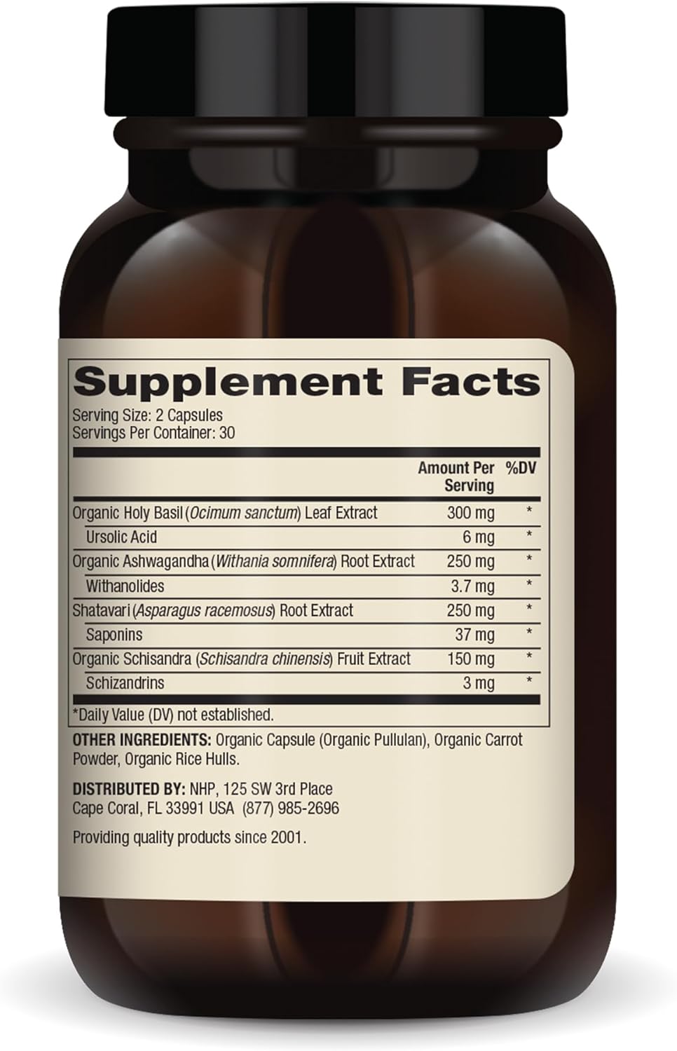 Suplemento Apoyo suprarrenal herbario, 30 porciones 60 cáp