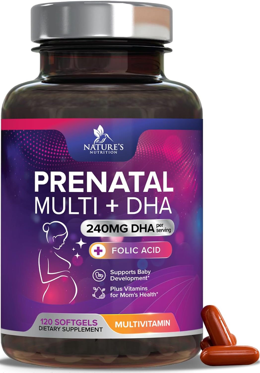 Suplemento Multivitamínico prenatal con ácido fólico y DHA