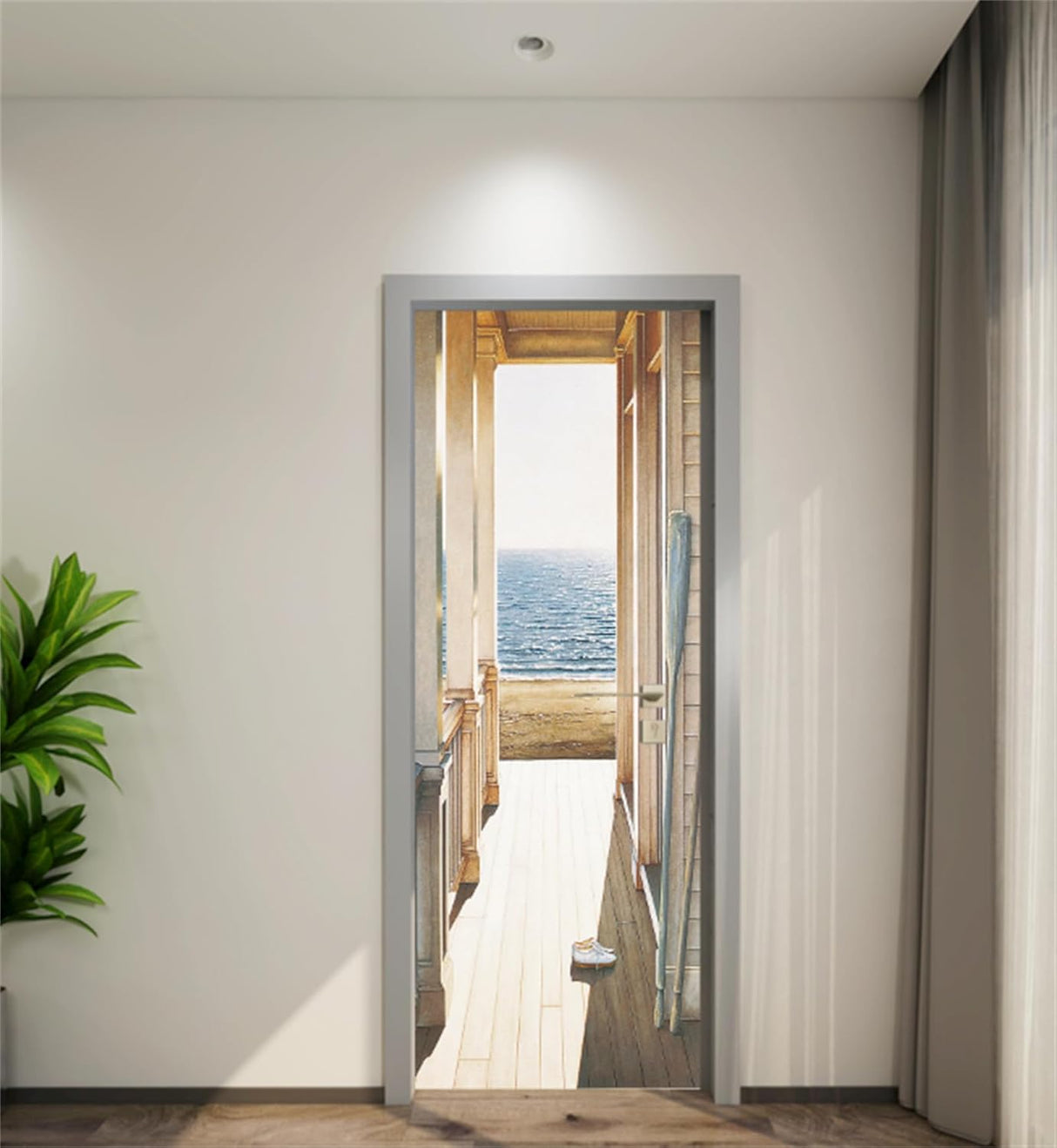 Pegatina 3D para Puerta - Autoadhesiva Marítima - 30.3x78.7