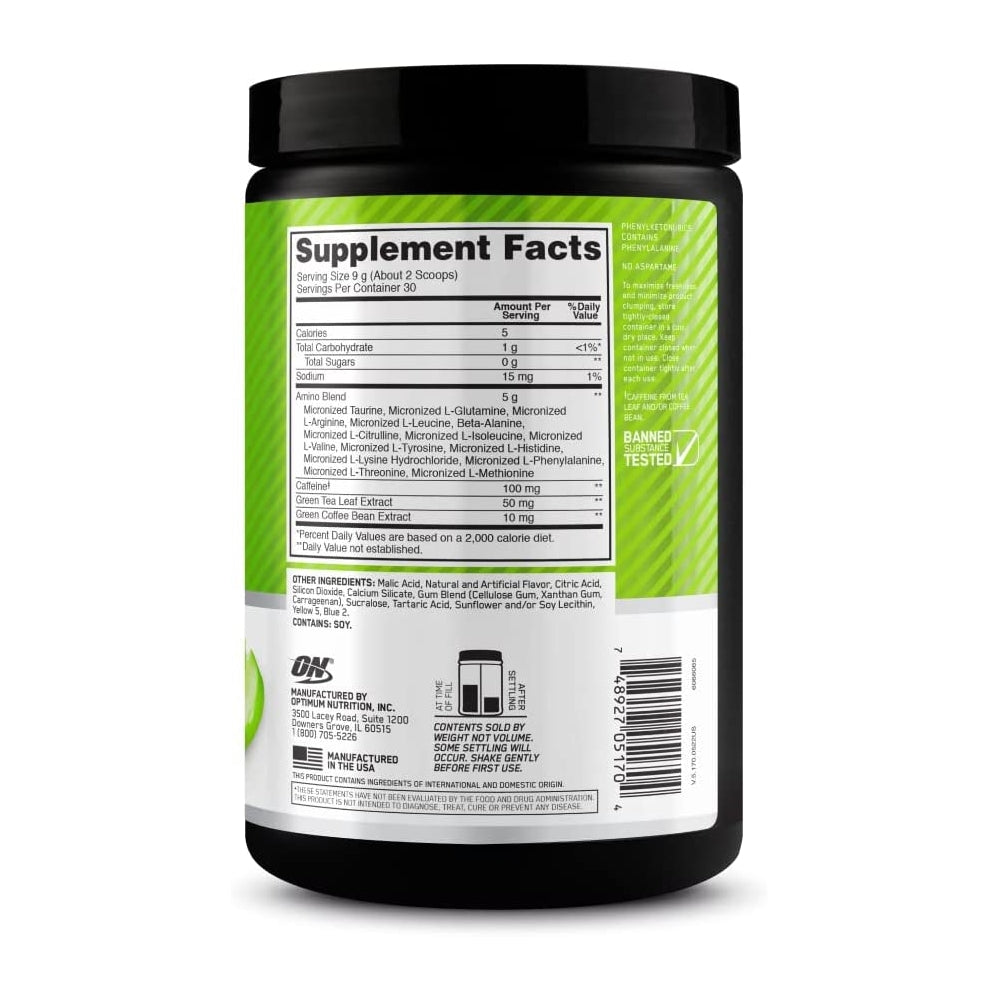 Suplemento Amino Energy preentrenamiento con té verde BCAA