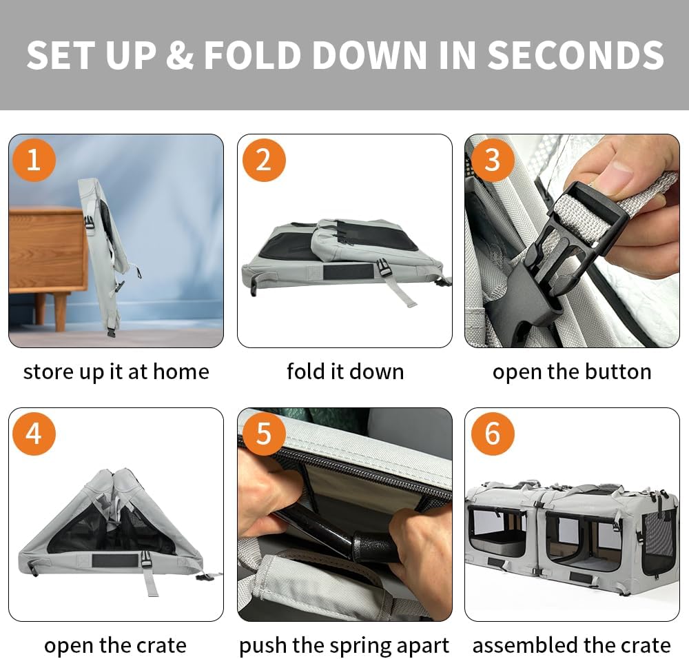 Transportadora Suave para Mascotas, Plegable, Modelo GREY2