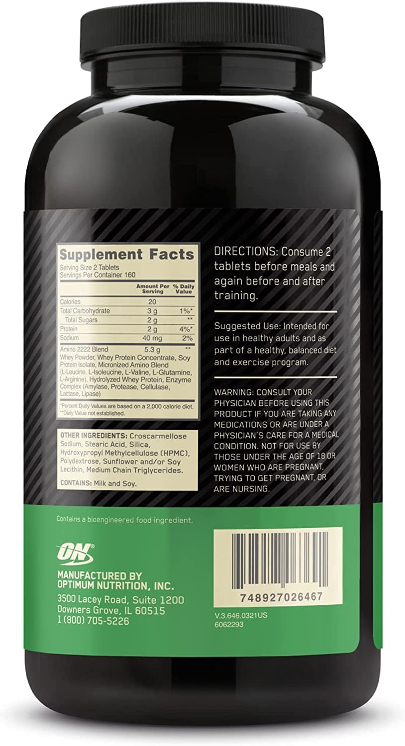 Aminoácidos Esenciales Optimum Nutrition Superior 2222 Tablets