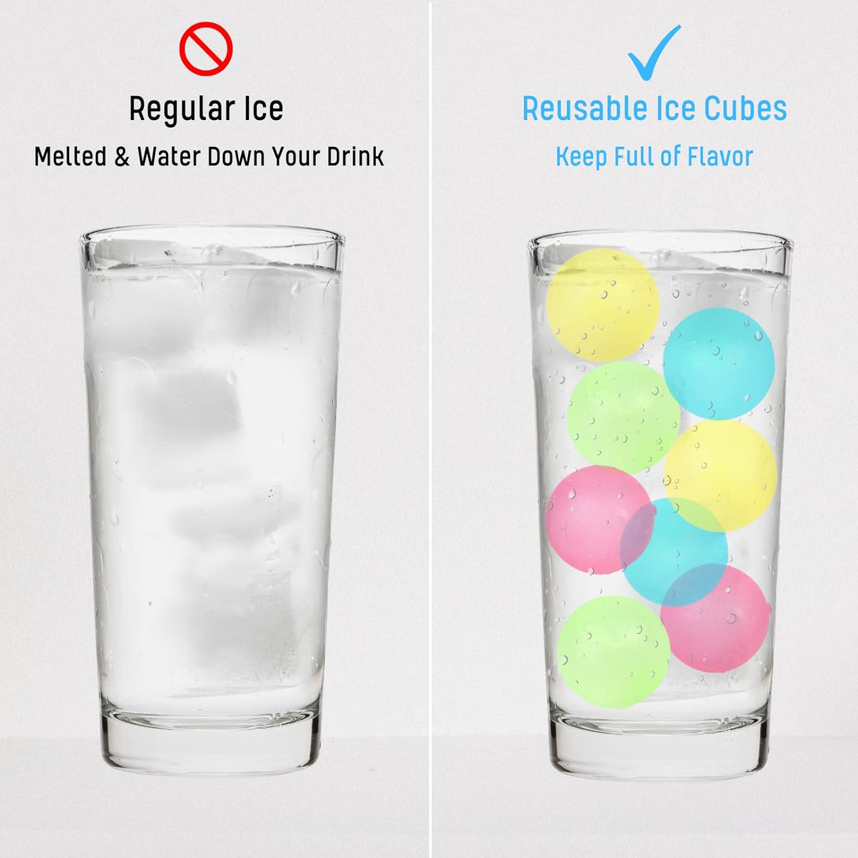 Cubos de Hielo Reutilizables con Tapa y Contenedor, Plástico