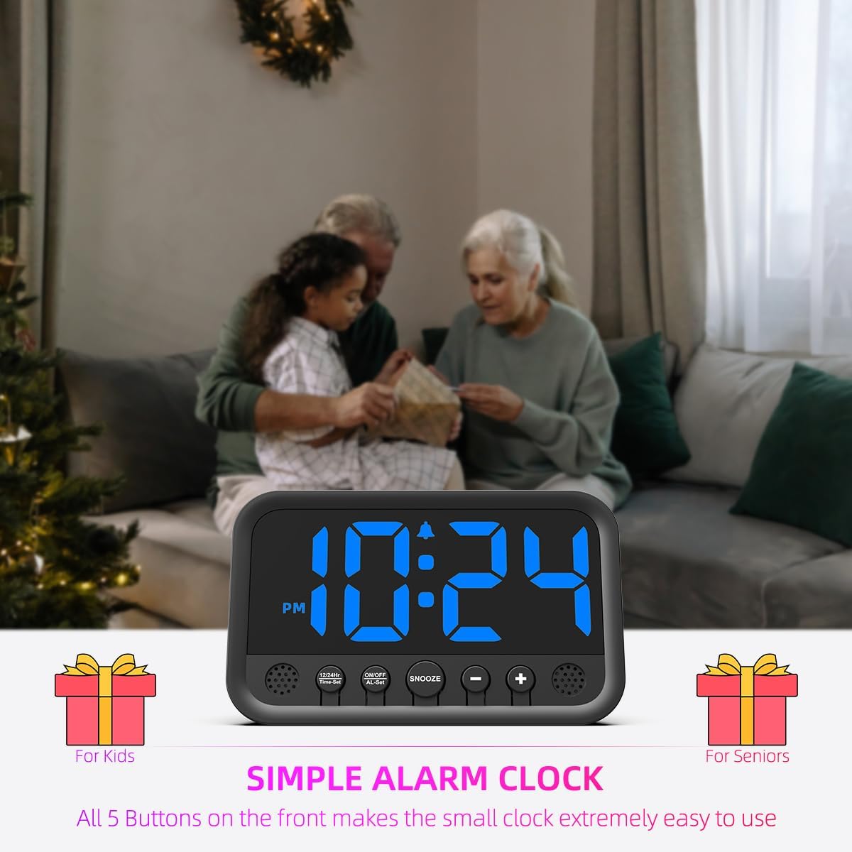 Reloj Digital LED para Dormitorio con Alarma Fuerte y Snooze