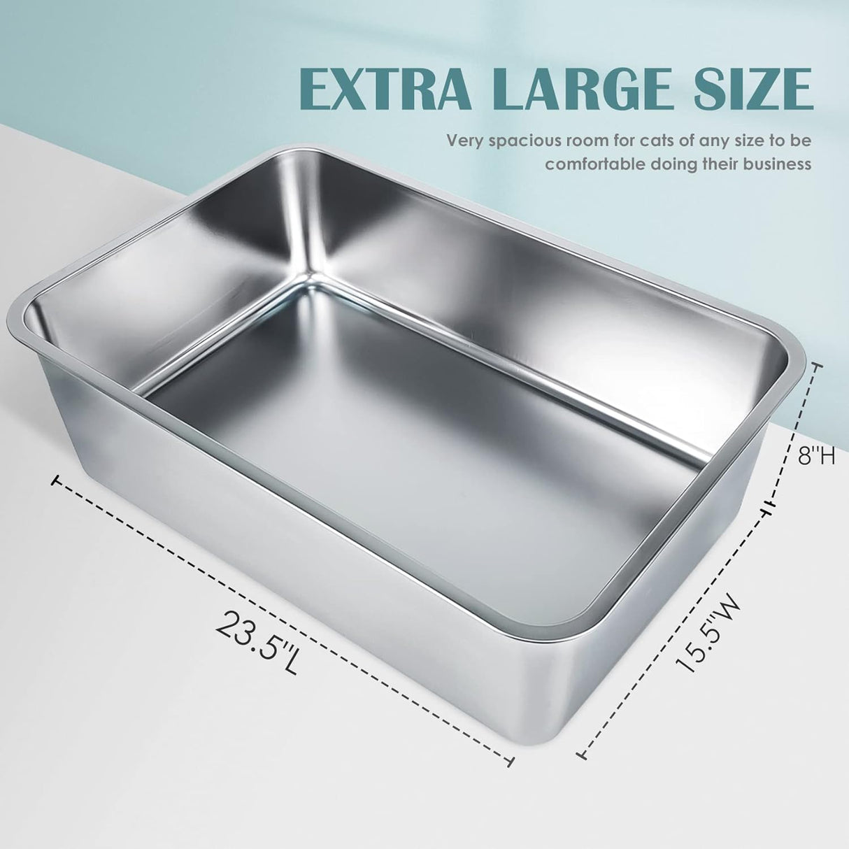 Caja de arena de acero inoxidable para gatos IKITCHEN