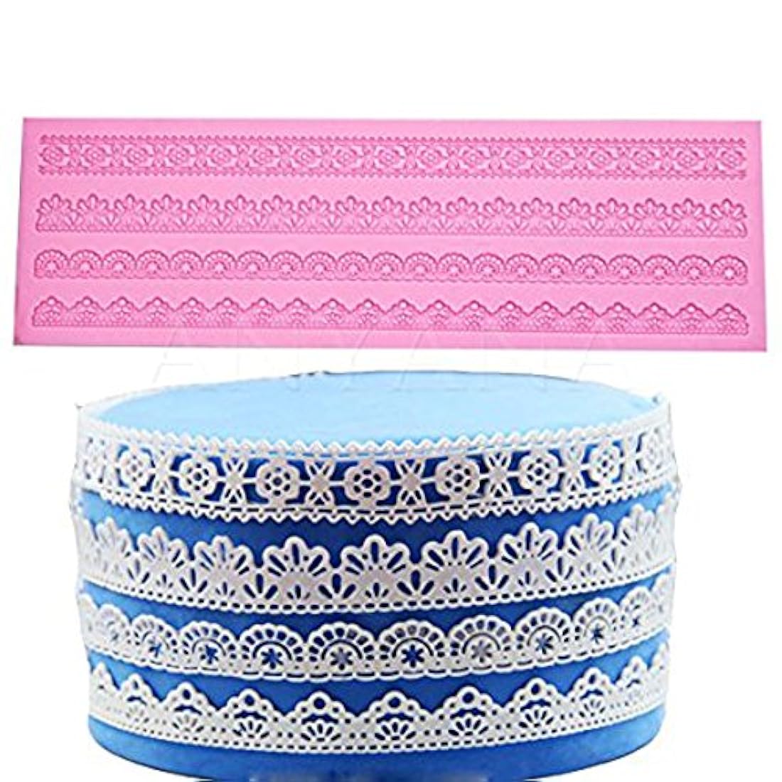 Molde de silicona de Banda de encaje para pasta de azúcar