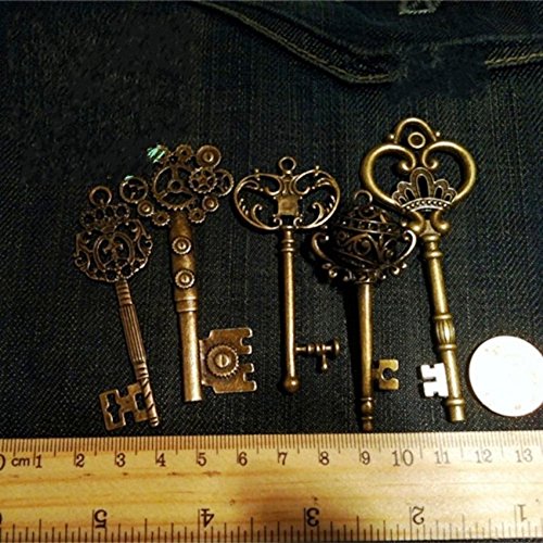 WellieSTR Vintage Skeleton Keys Charm Set Royal Key