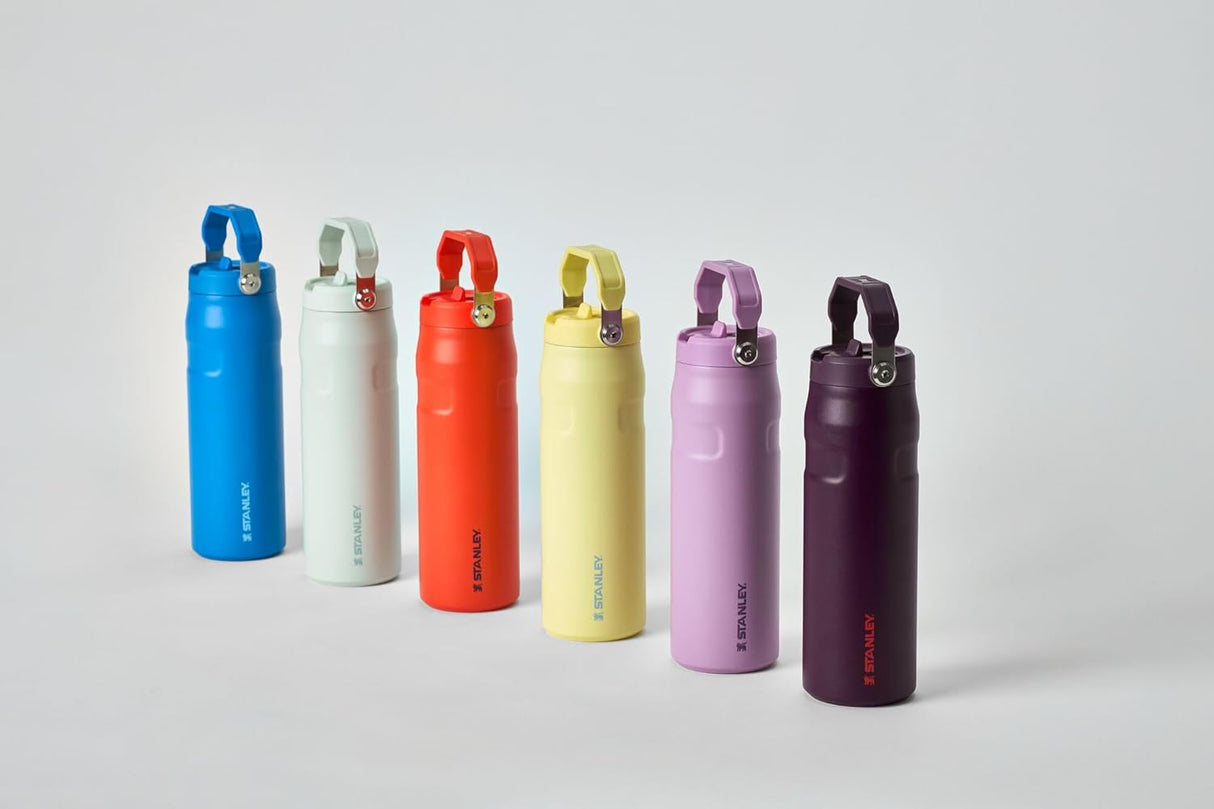 Botella de agua con popote, acero inoxidable, aislante, 2.0