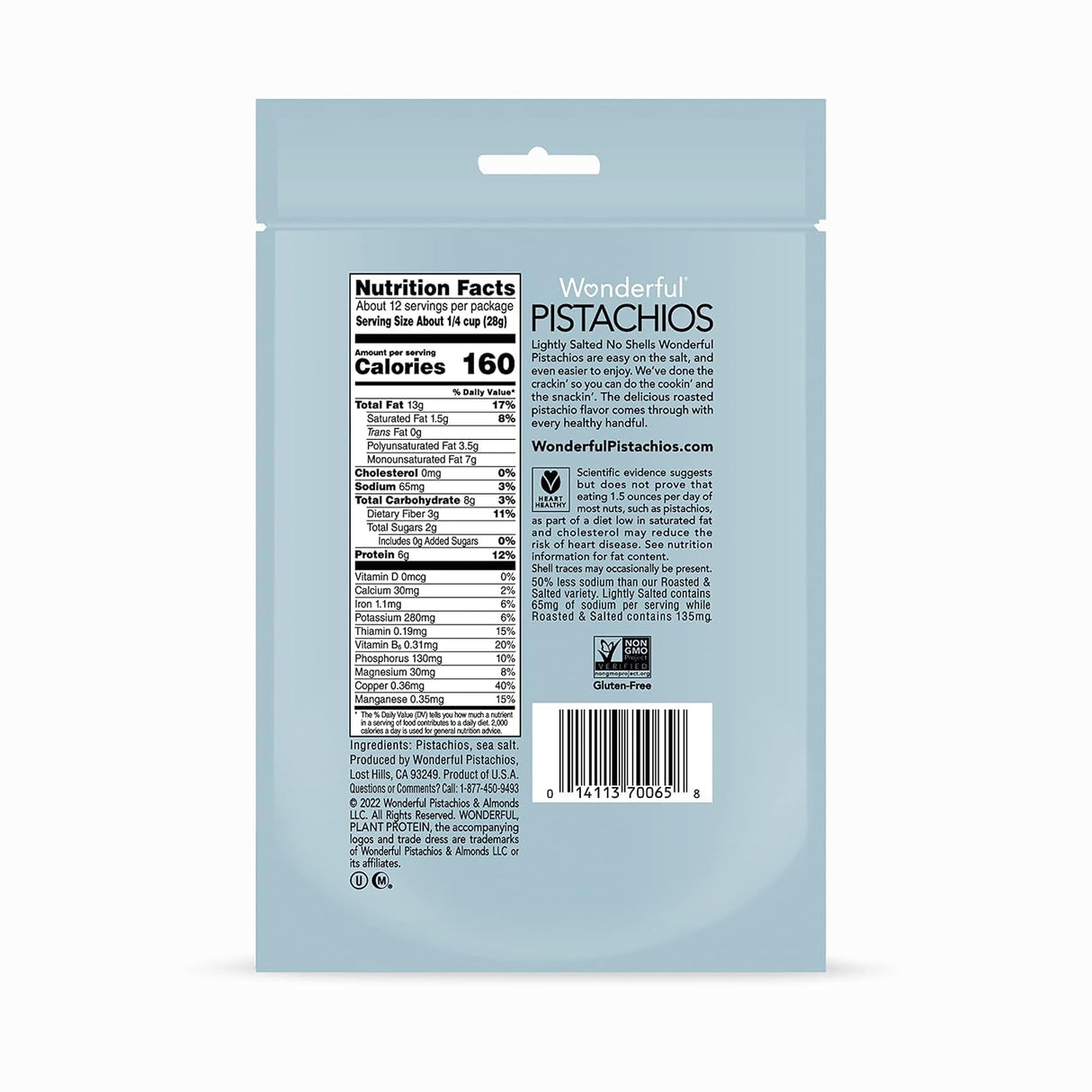 Pistachos Maravillosos Sin Cáscara, 12 Oz, Snack Saludable