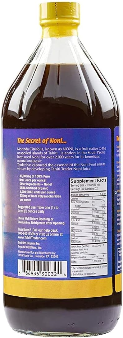 Suplemento Jugo noni orgánico antioxidante superalimento