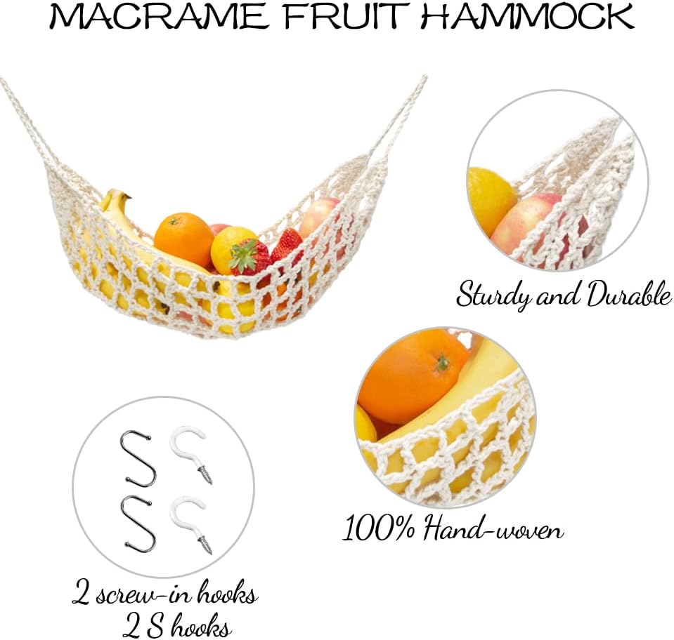 Hamaca de Frutas para Cocina, Decoración Boho, Macrame, Modelo RV