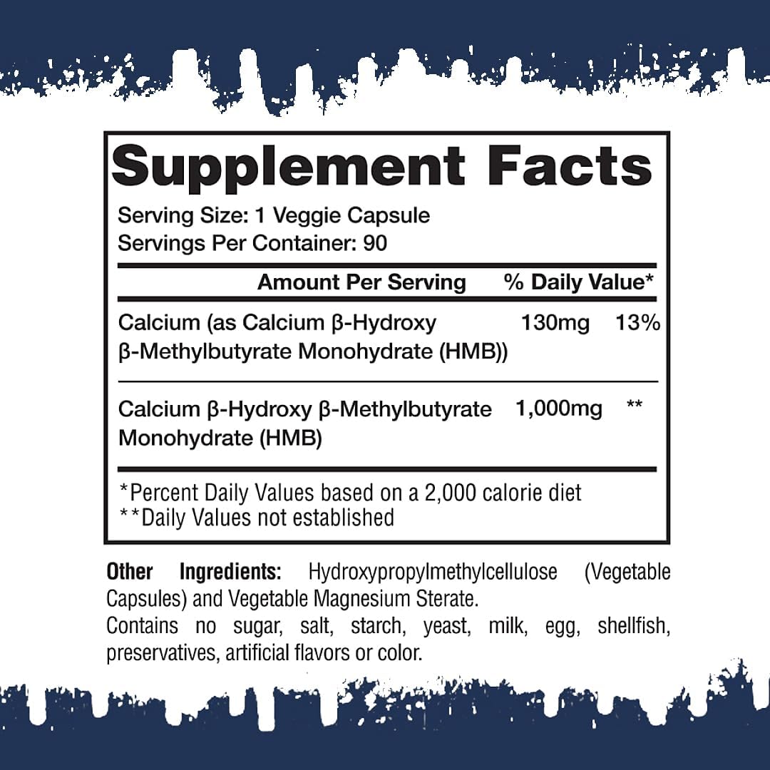 Gaspari Nutrition HMB Suplemento para Músculo, 1000 mg, 90 Servs