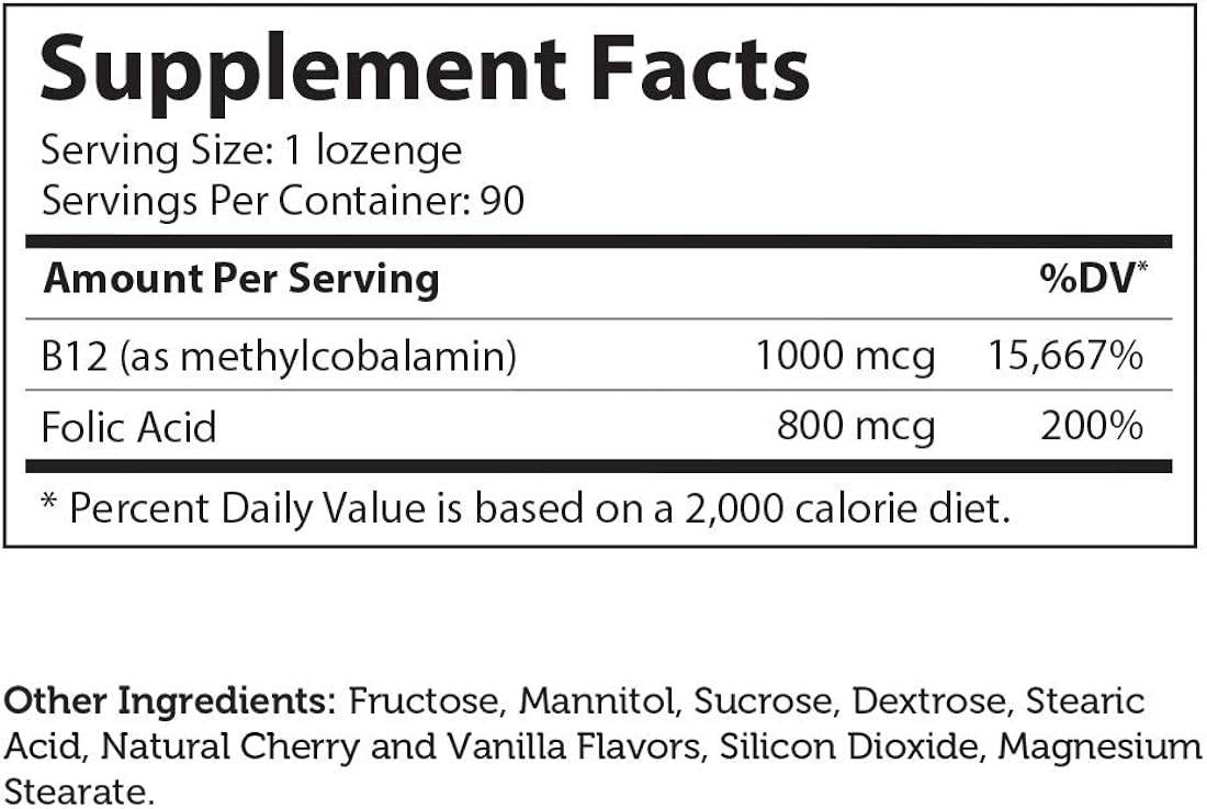 Suplemento Energizador B12 potente energético vitamina B12