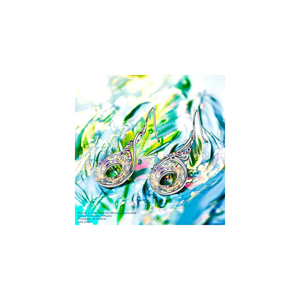 Aretes con dije con cristales para mujeres