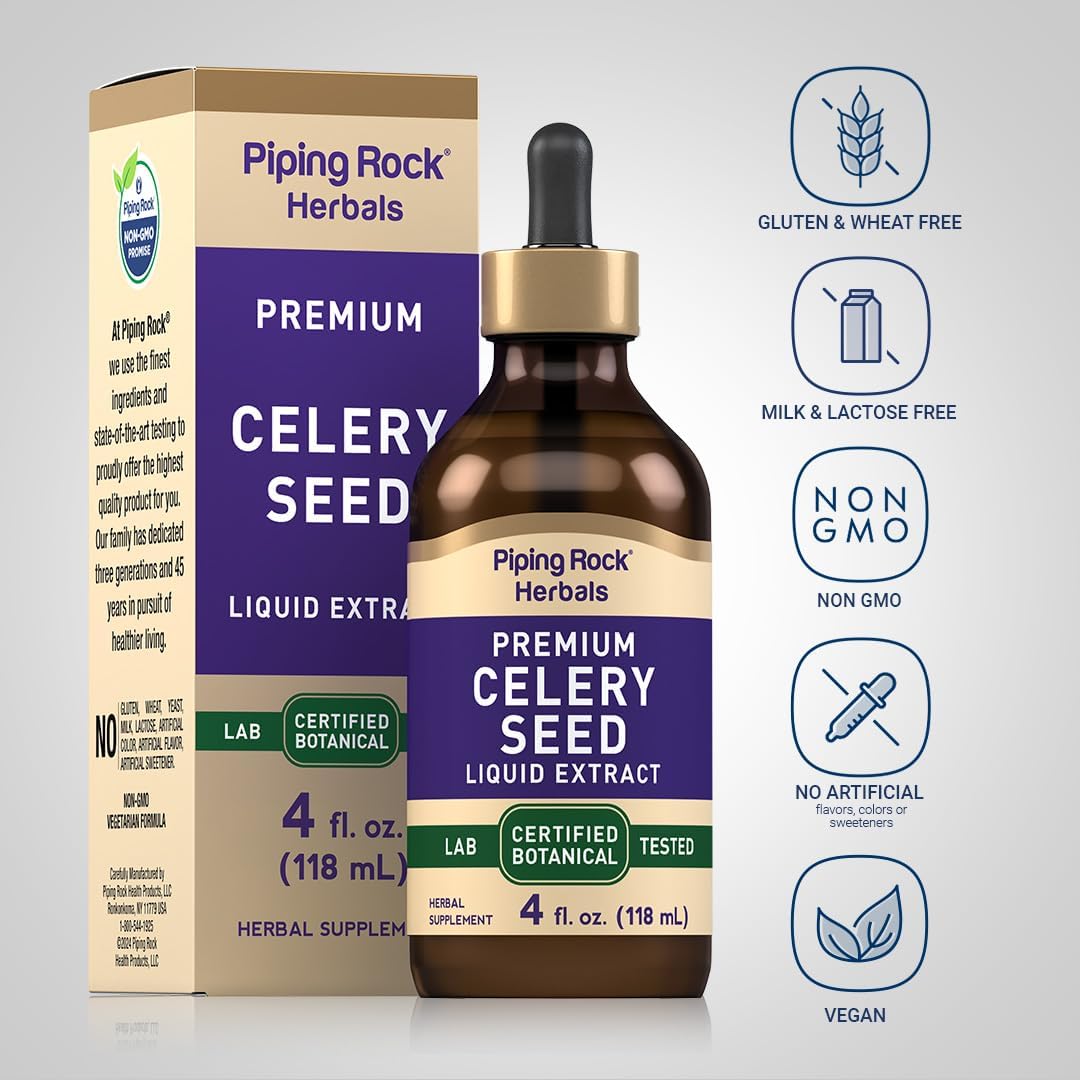 Piping Rock Extracto de Semilla de Apio Líquido 4oz Herb Tincture