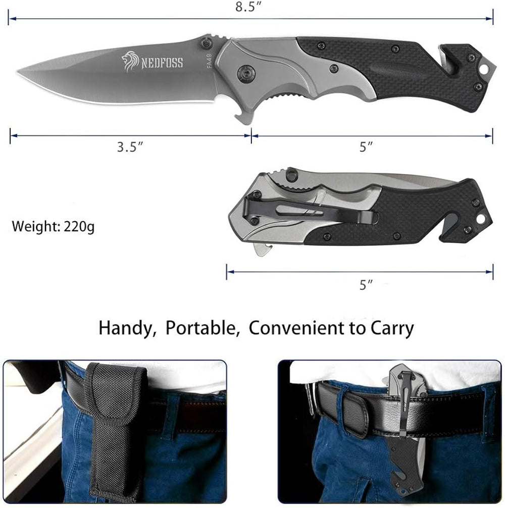 Cuchillo de bolsillo para hombre plegable multiherramienta