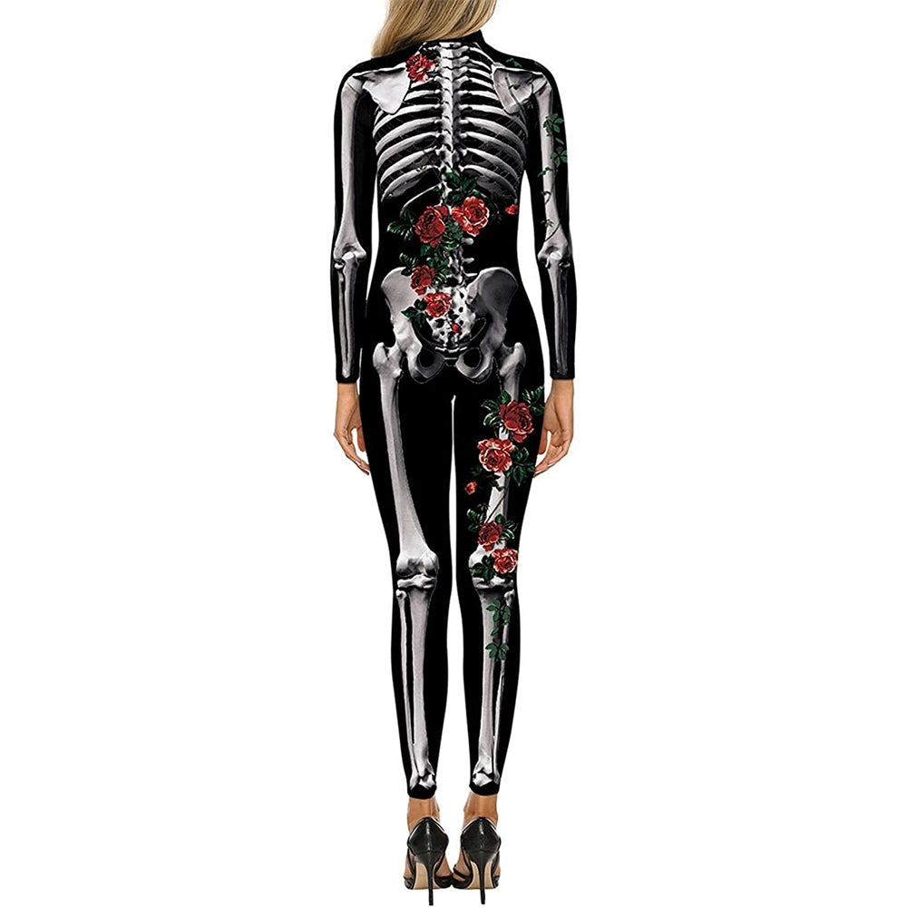 Disfraces de Halloween de esqueleto talla L rojo y blanco