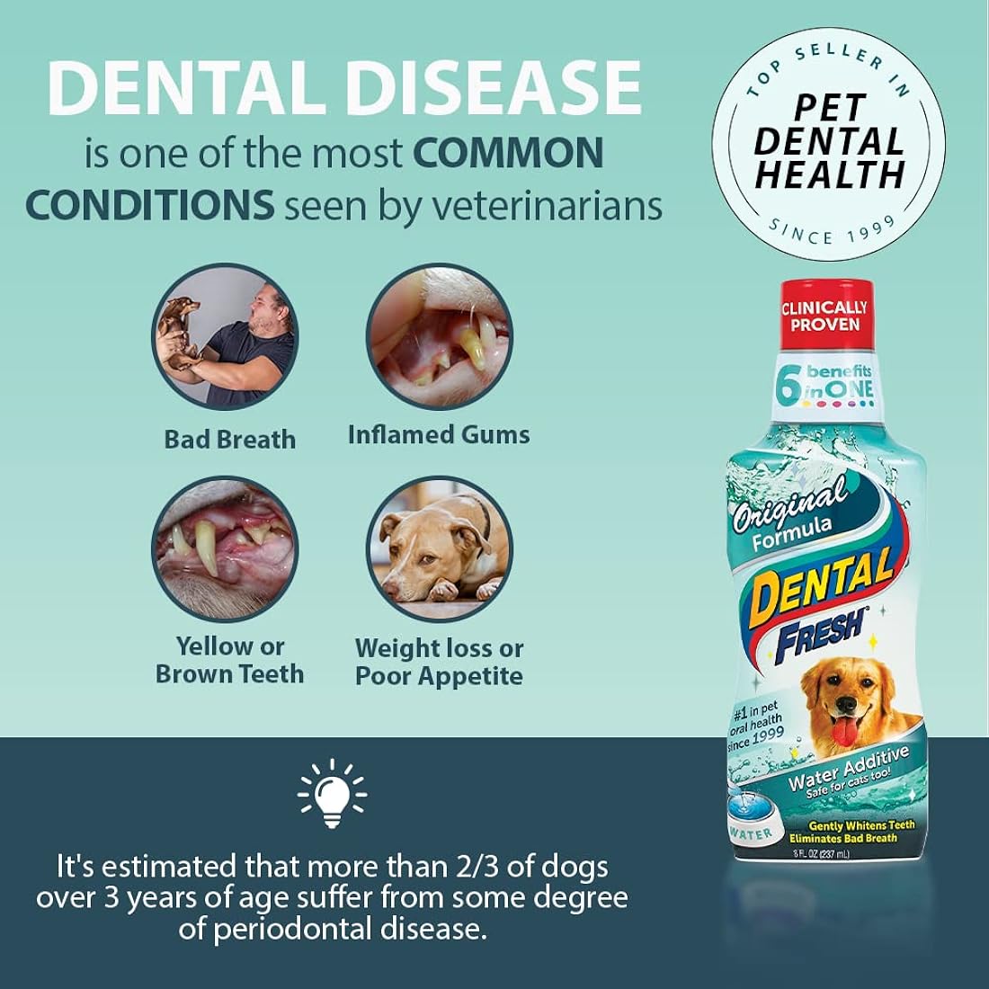 Aditivo de agua dulce dental para mascotas para blanquear