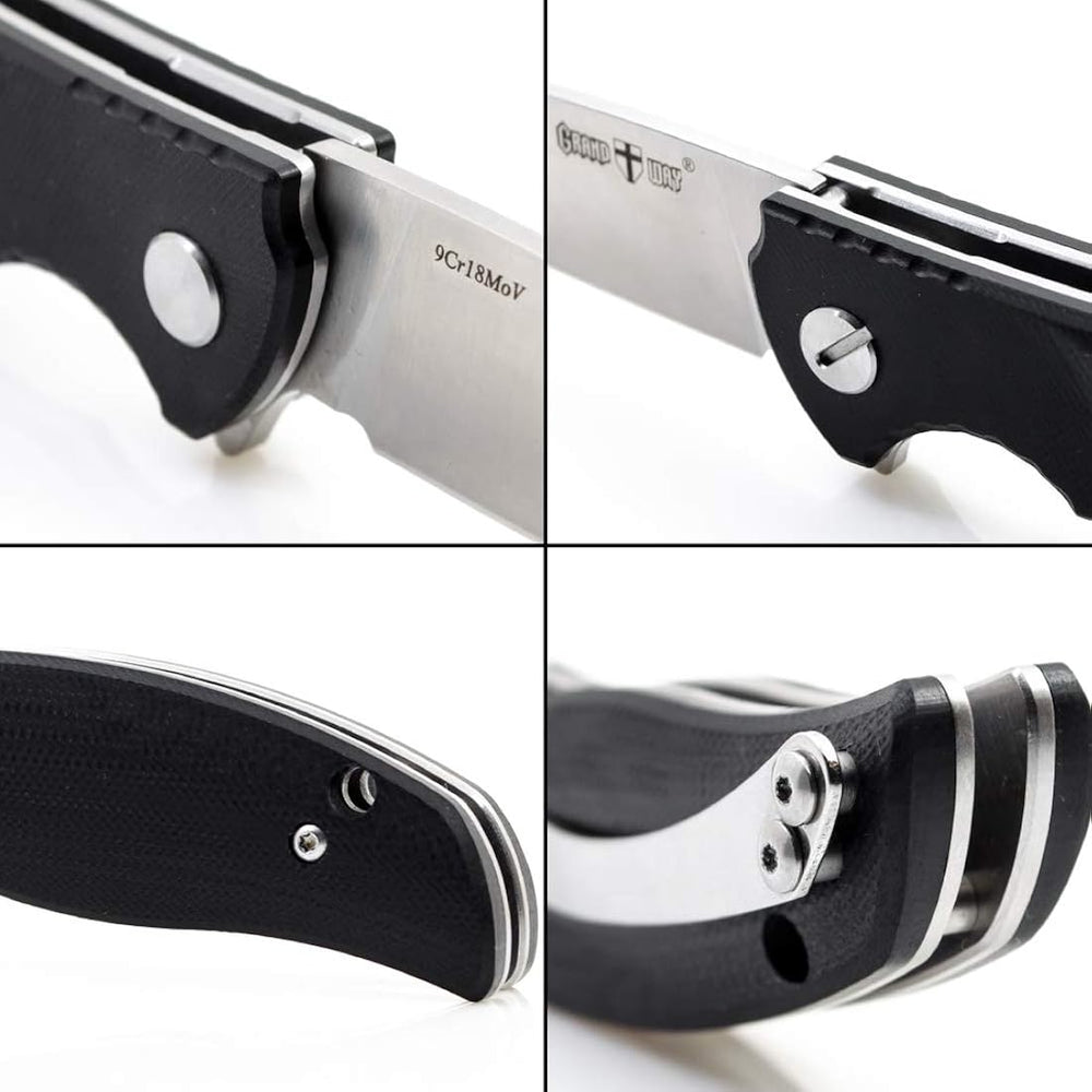 Navaja de bolsillo navaja plegable negra con mango G10