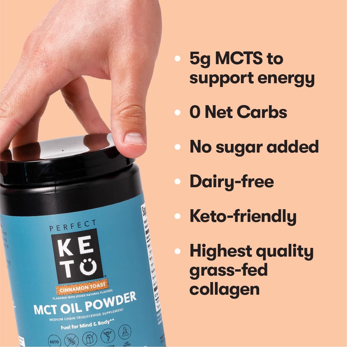 Suplemento Keto polvo de aceite de MCT& Triglicéridos
