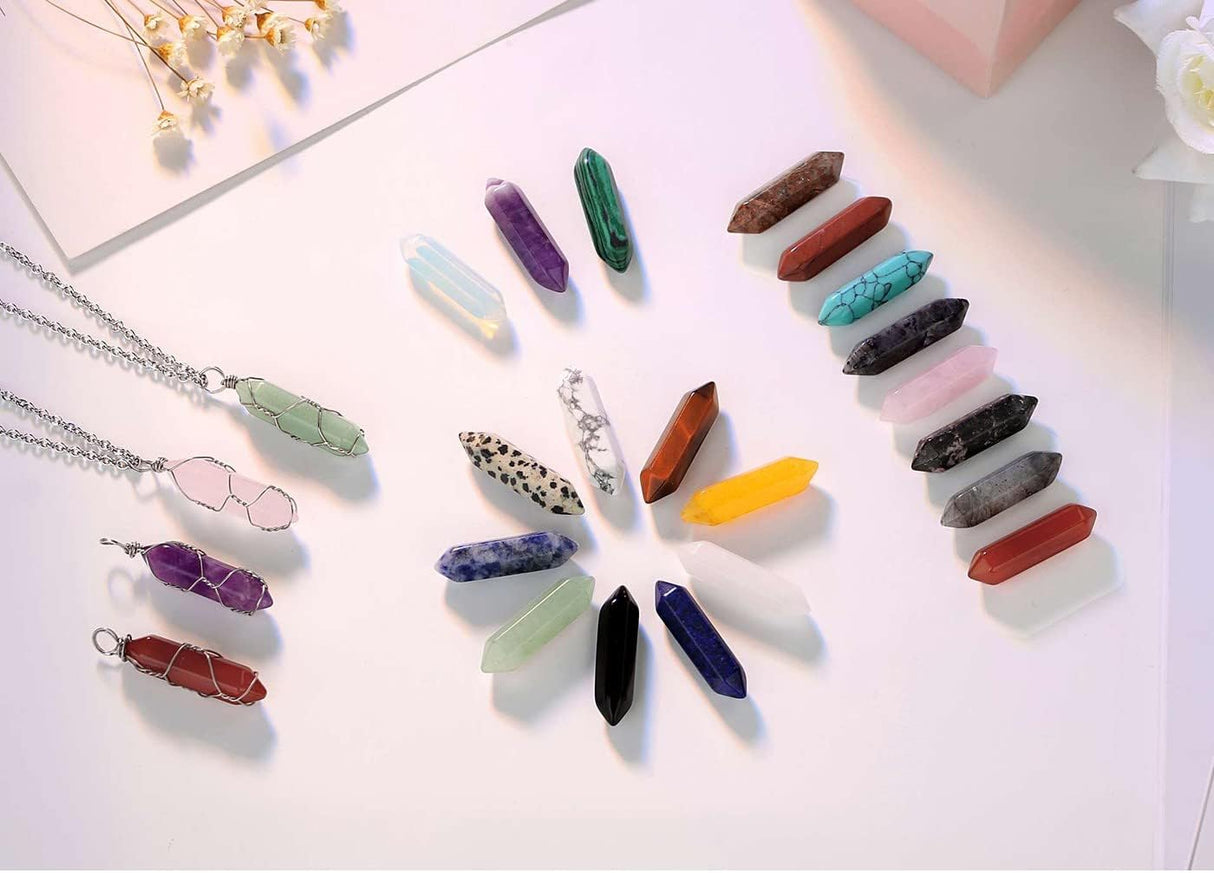 Set de Cristales Sanadores Hexagonales para Meditación