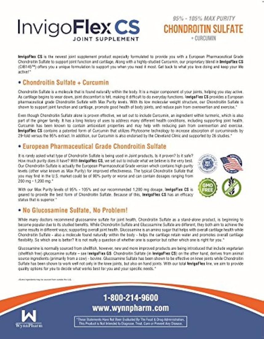 Suplemento invigoflex CS Sulfato Chondroitin , 1200 mg