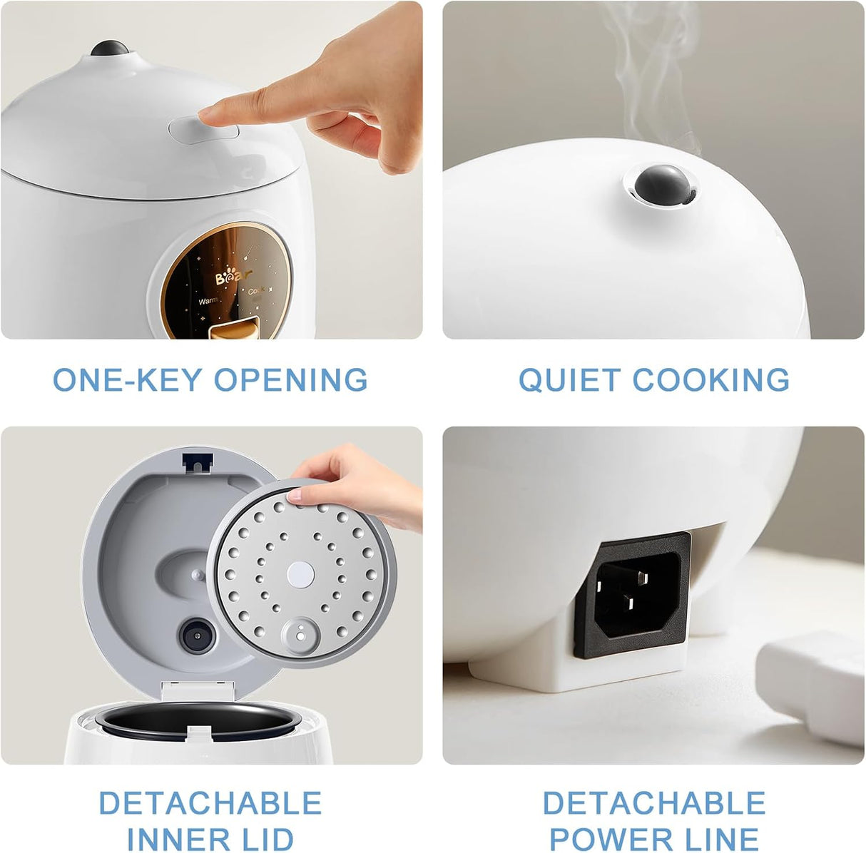 Cocedor de Arroz 2 Tazas, A-Snow, 1.2L, Antiadherente, BPA Free