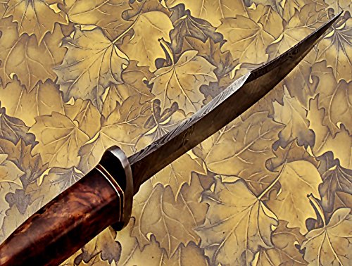 Cuchillo de caza hecho a mano de acero de Damasco 13.00