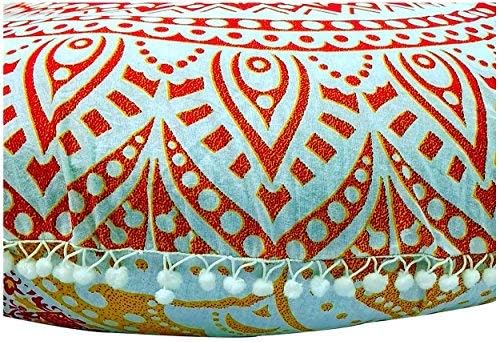 ICC - Cojín redondo grande de 32 pulgadas, para silla otomana, cojín de meditación, cojín de suelo para adultos, fundas otomanas, muebles de sala de manualidades, cubierta de fuego