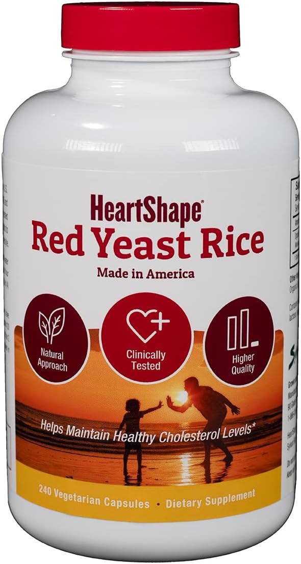 HeartShape Arroz de levadura roja, 240 unidades